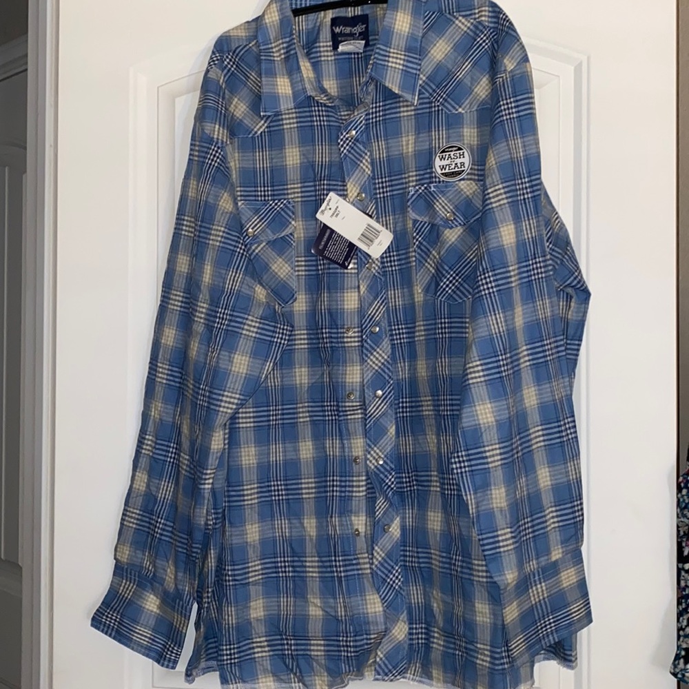 NWT Wrangler long sleeve shirt w pearl snaps 3XT